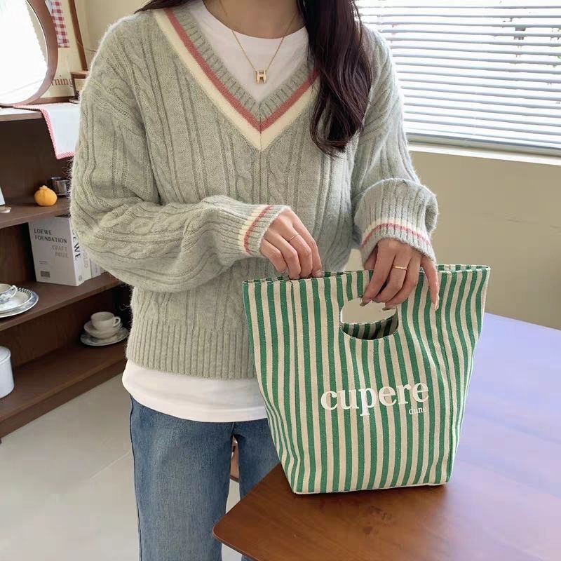 Túi Vải Canvas Thân Thiện Với Môi Trường Đựng Hộp Cơm Trưa Tiện Dụng