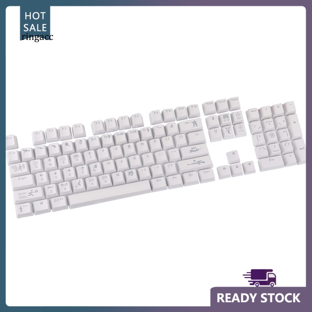 104 Nút Bàn Phím RGA Thay Thế Chống Mài Mòn Ánh Sáng Trắng