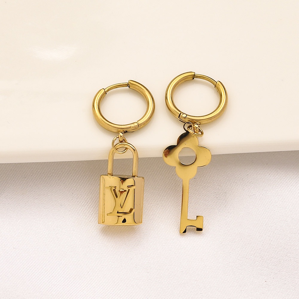 LOUIS VUITTON Bông Tai LV Bằng Thép Titan Thời Trang Cho Nữ