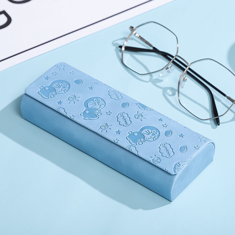 Hộp Đựng Mắt Kính Bằng Da Từ Tính Họa Tiết Mèo Máy Doraemon Hoạt Hình Dễ Thương