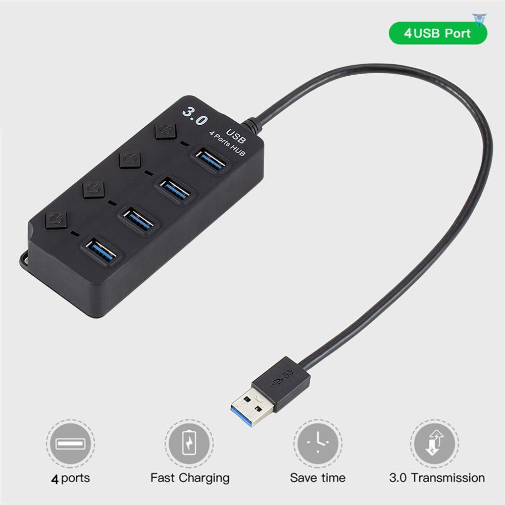 Bộ Chia 4 Cổng USB 3.0 Tốc Độ Cao 5Gbps Đa Cổng USB Cho Máy Tính