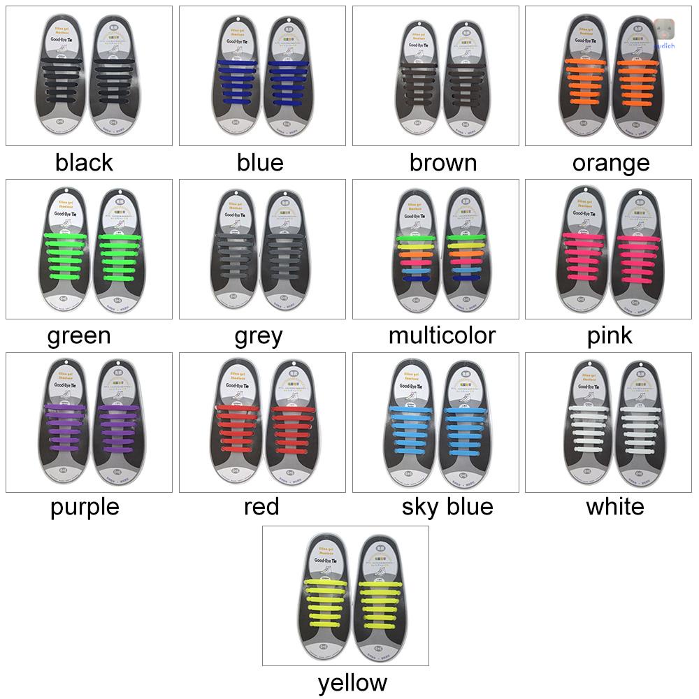 Dây Giày Thể Thao Bằng Silicone Co Giãn Chống Nước Nhiều Màu Sắc