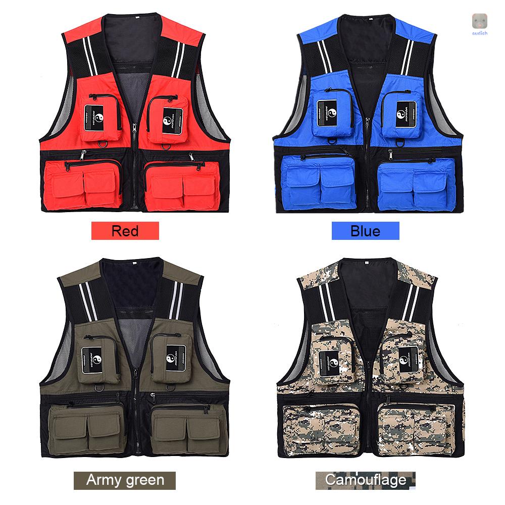 Áo Khoác Câu Cá Sát Nách Lixada Nhiều Túi Thoáng Khí Cho Nam