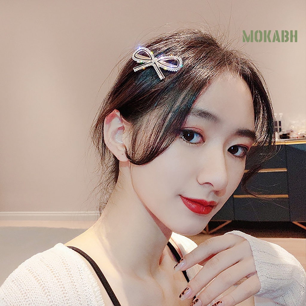 Kẹp Tóc Hình Nơ / Trái Tim / Bông Hoa Đính Ngọc Trai Nhân Tạo Thời Trang