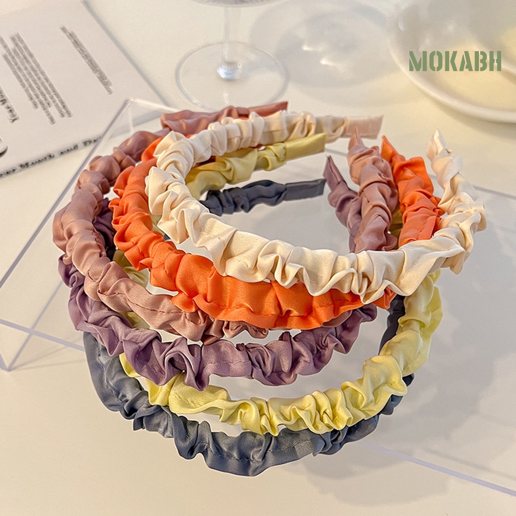 Băng Đô Cài Tóc Bằng Vải Mềm Co Giãn Màu Trơn Dành Cho Nữ