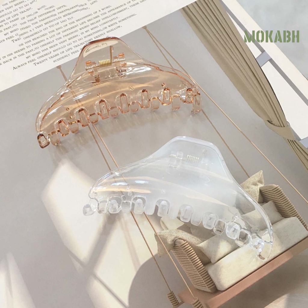 Kẹp Tóc Co Giãn Trong Suốt Chống Trượt Màu Trơn Thời Trang