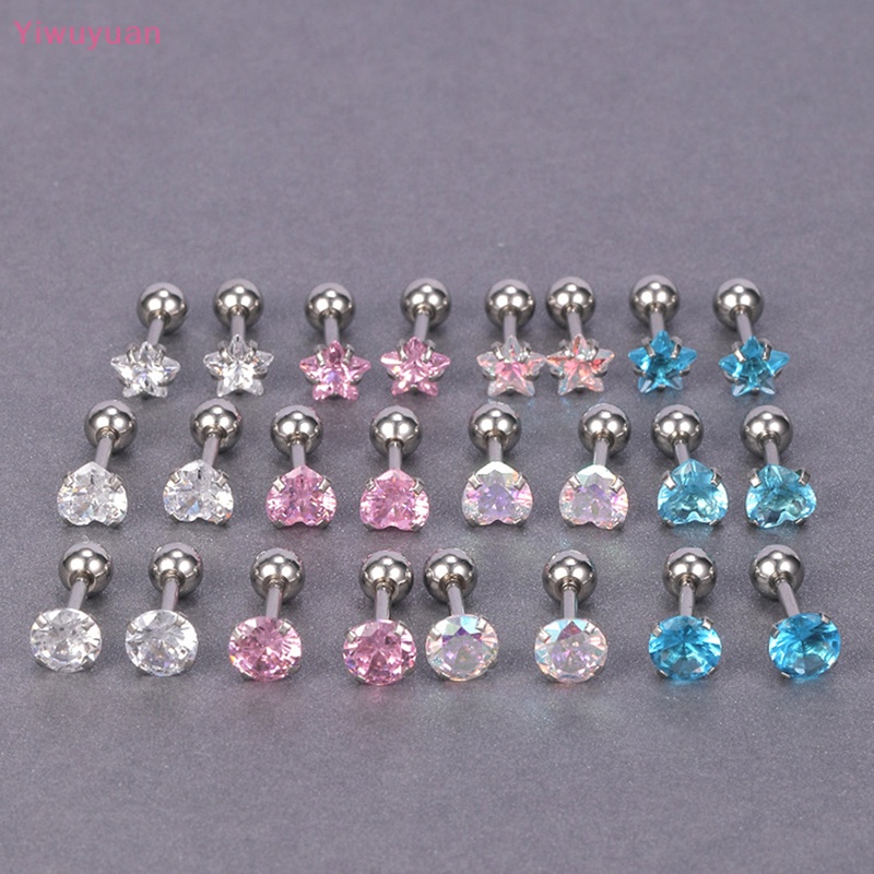 1 Đôi Khuyên Tai Xoắn Ốc 5mm Đính Đá Nhiều Màu Mới