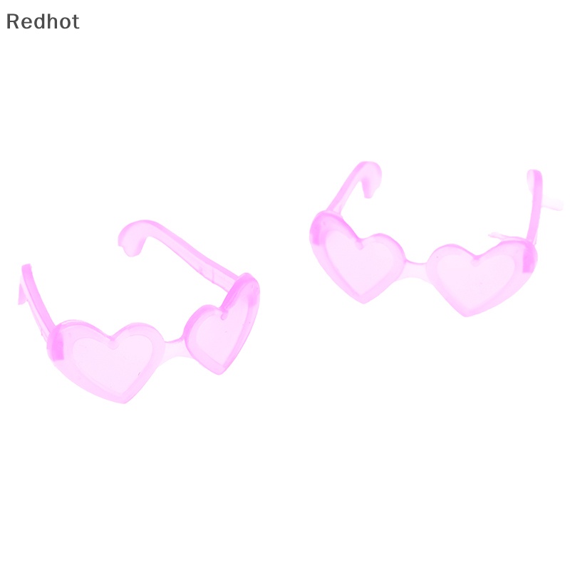 10 Mắt Kính Nhựa Mini Hình Trái Tim Cho Búp Bê Tỉ Lệ 1 / 6