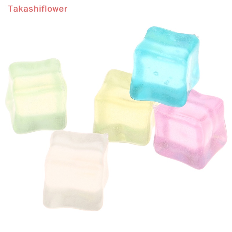 Bộ 5 Khối Đá Vuông Màu Dạ Quang Dùng Trang Trí