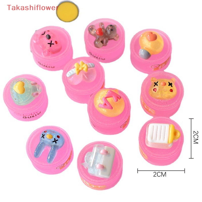 Set 10 Phụ Kiện Trang Sức Điện Thoại Kiểu Hoạt Hình Màu Dạ Quang Bằng Nhựa Resin Trong Suốt Diy