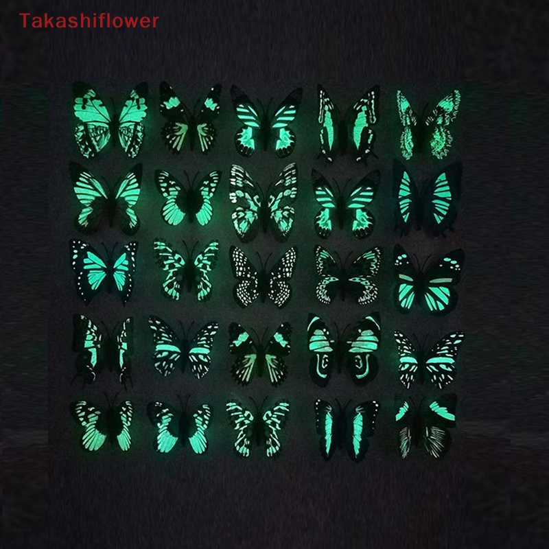 Set 12 Bươm Bướm Dạ Quang Từ Tính Dán Tường Trang Trí Nội Thất Đẹp Mắt