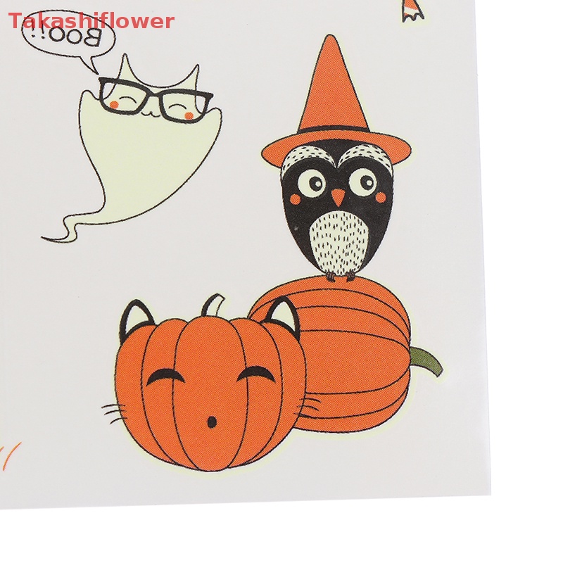 Hình Xăm Dán Tạm Thời Họa Tiết Halloween Phát Sáng Độc Đáo