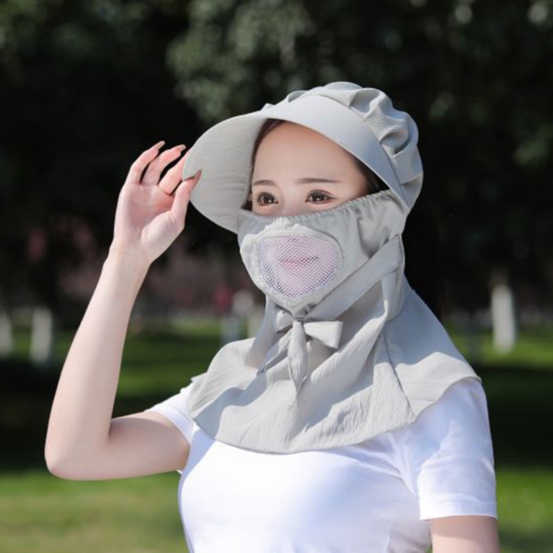 Ygt Mũ Chống Nắng Mùa Hè Thoáng Khí Kèm Khăn Che Mặt Và Cổ Cho Nữ