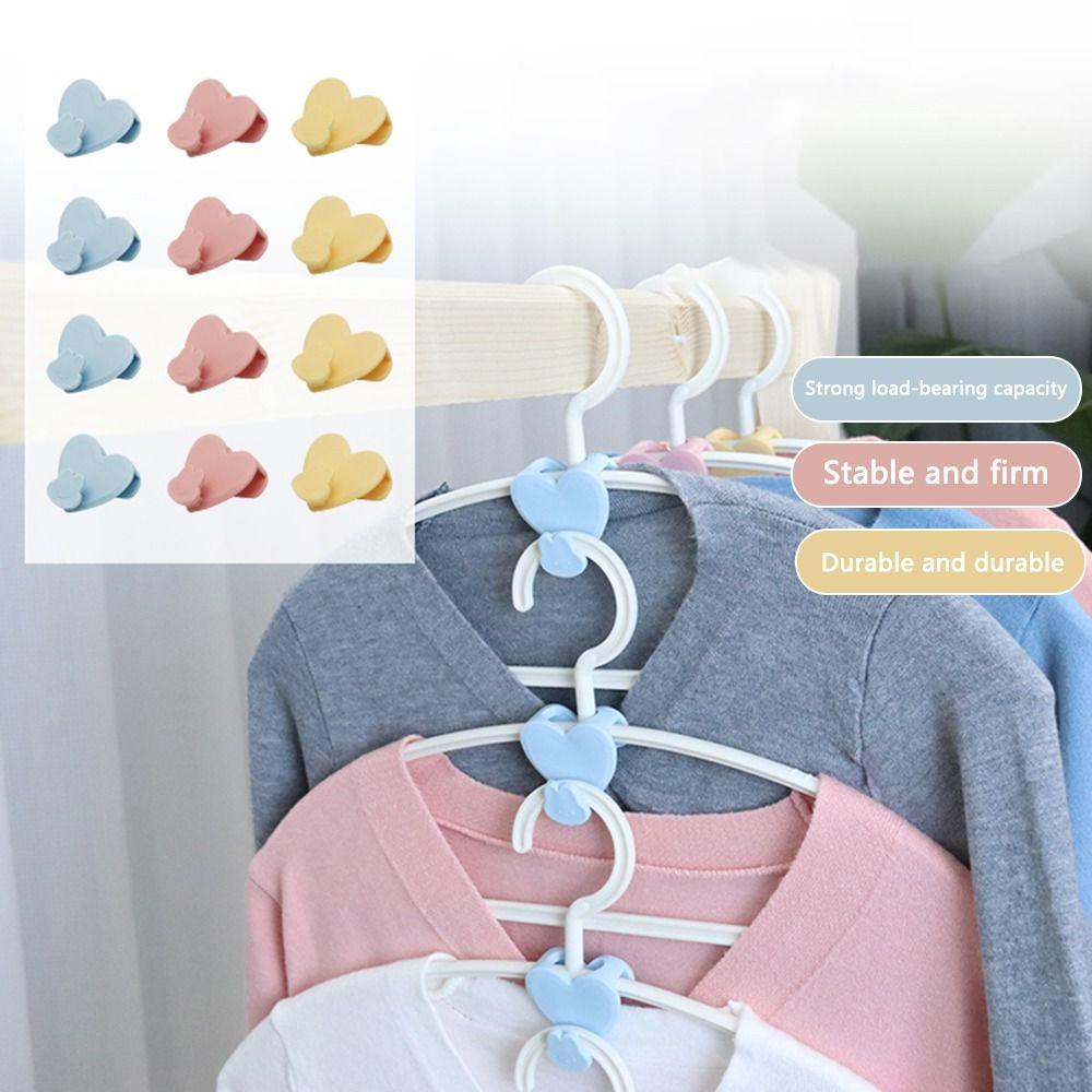 MUVAKO Bộ 12 Móc Treo Quần Áo Hình Tam Giác Chống Trượt Tiết Kiệm Không Gian