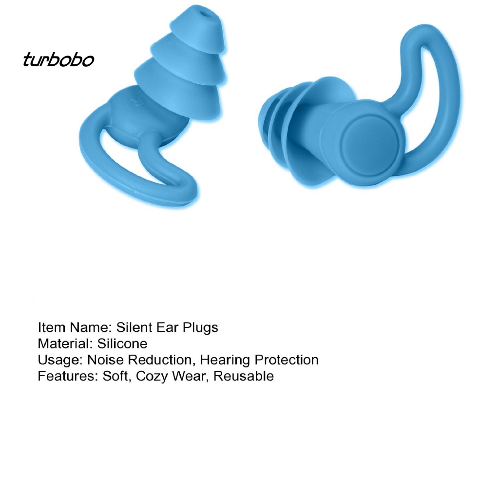 1 Cặp Nút Bịt Tai Bằng Silicone Chống Ồn Chống Trượt Chống Nước Dùng Đi Bơi Tiện Dụng