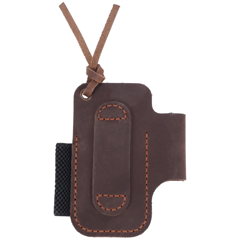 Vỏ bọc da thủ công Gấp Giá đỡ đèn pin EDC Tool Brown