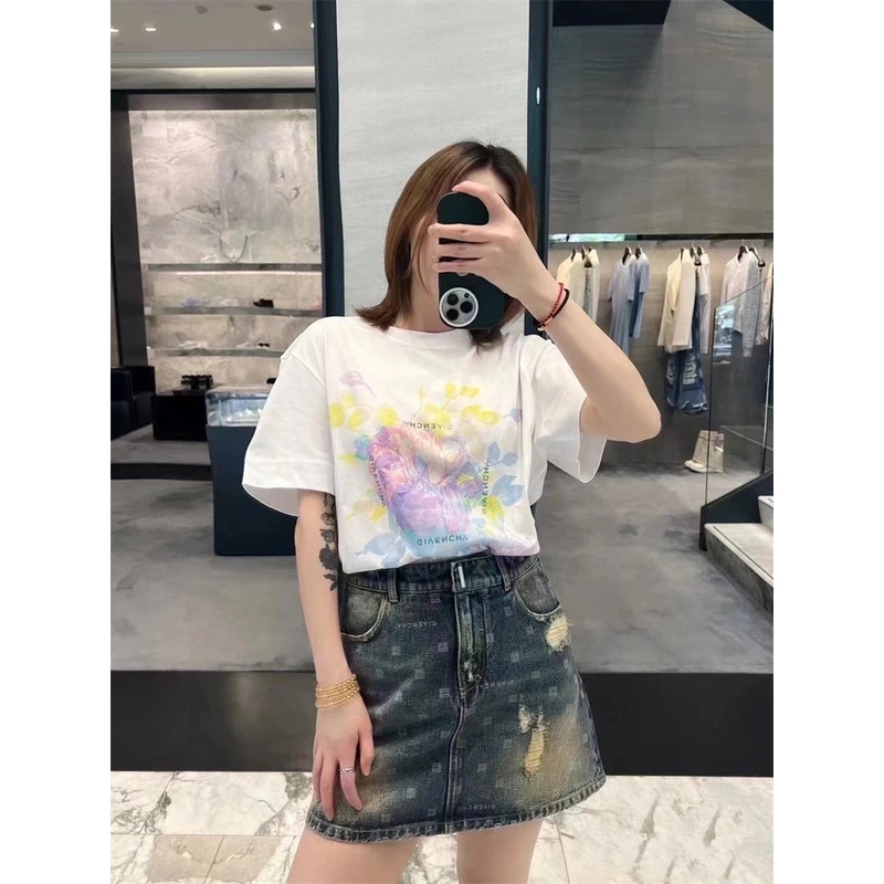 Áo Thun Tay Ngắn Thời Trang Đường Phố Xuân Hè Givi &amp; ENC88 23FW