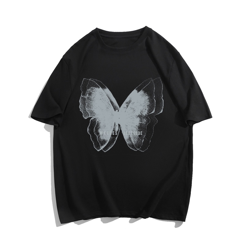 Áo Thun 100% Cotton Tay Ngắn Cổ Tròn In Họa Tiết Phong Cách Hàn Quốc Cho Nữ