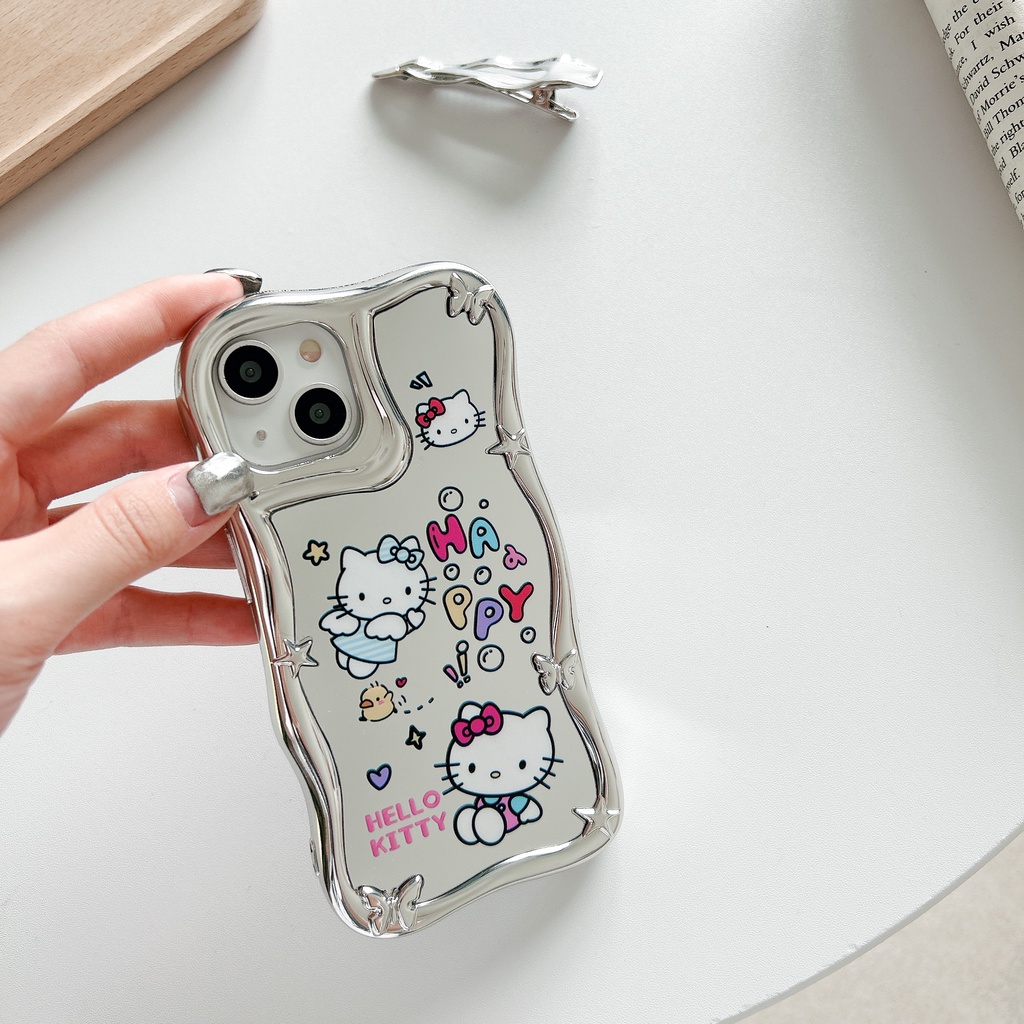 Ốp Điện Thoại PC Cứng Chống Sốc Mạ Điện Họa Tiết Hello Kitty Dễ Thương Cho iphone 14 13 12 11 Pro Max