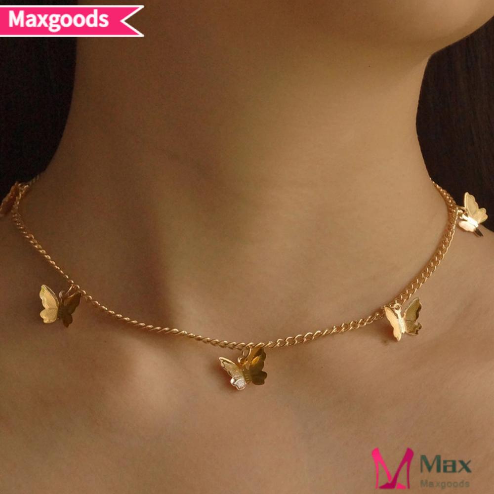Vòng cổ Mặt Hình Bướm Bằng Kim Loại Thời Trang Cho Nữ