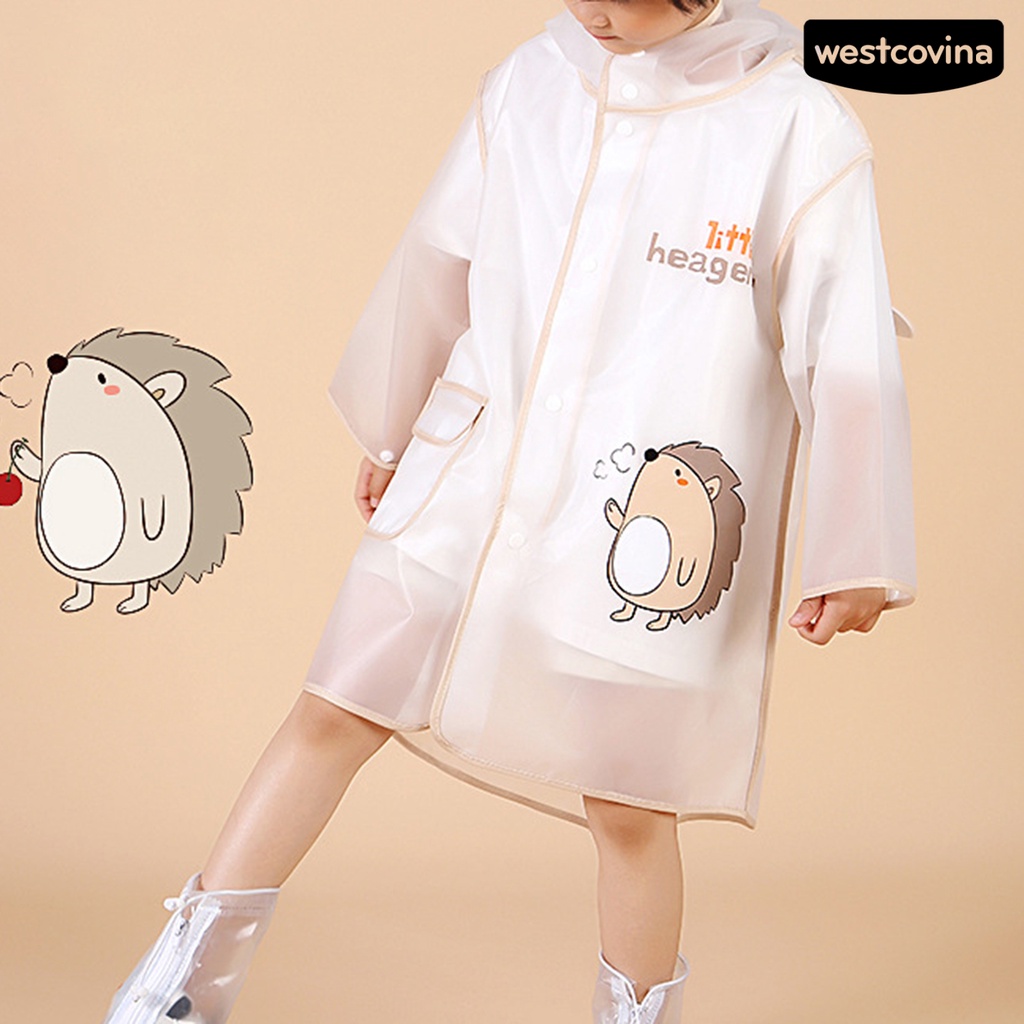 [COD]☁Áo Mưa Co Giãn Trong Suốt Chống Thấm Nước Có Mũ Trùm Tiện Dụng Cho Bé