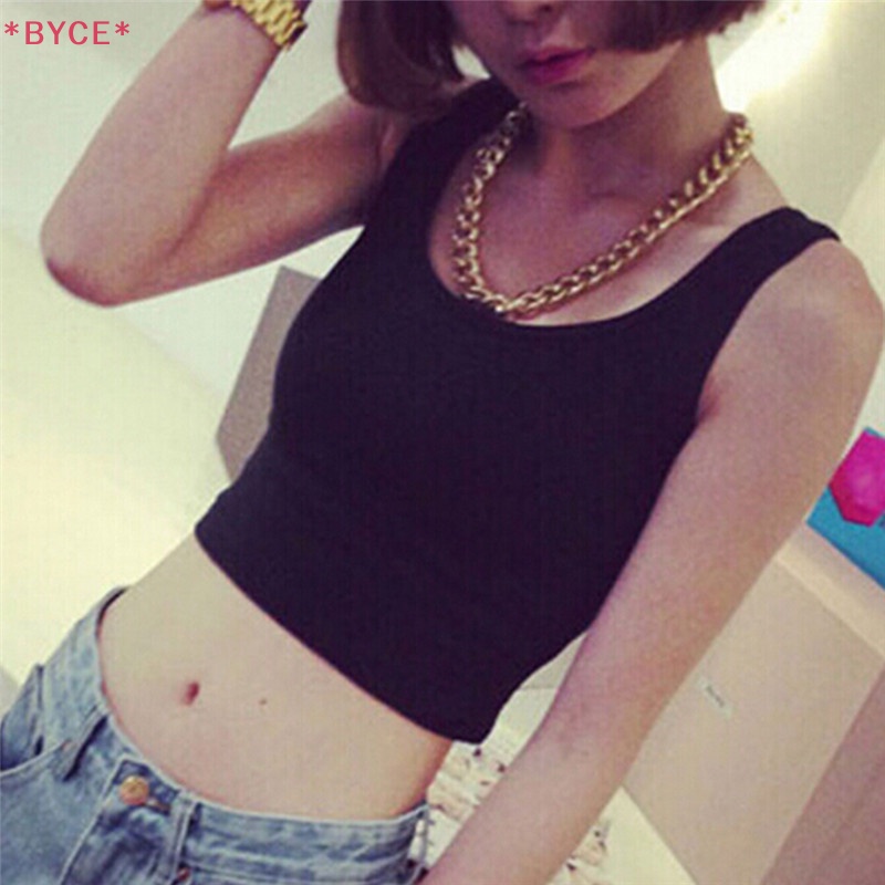 Áo Croptop Sát Nách Màu Trắng / Đen Thời Trang Mùa Hè Cho Nữ Mới