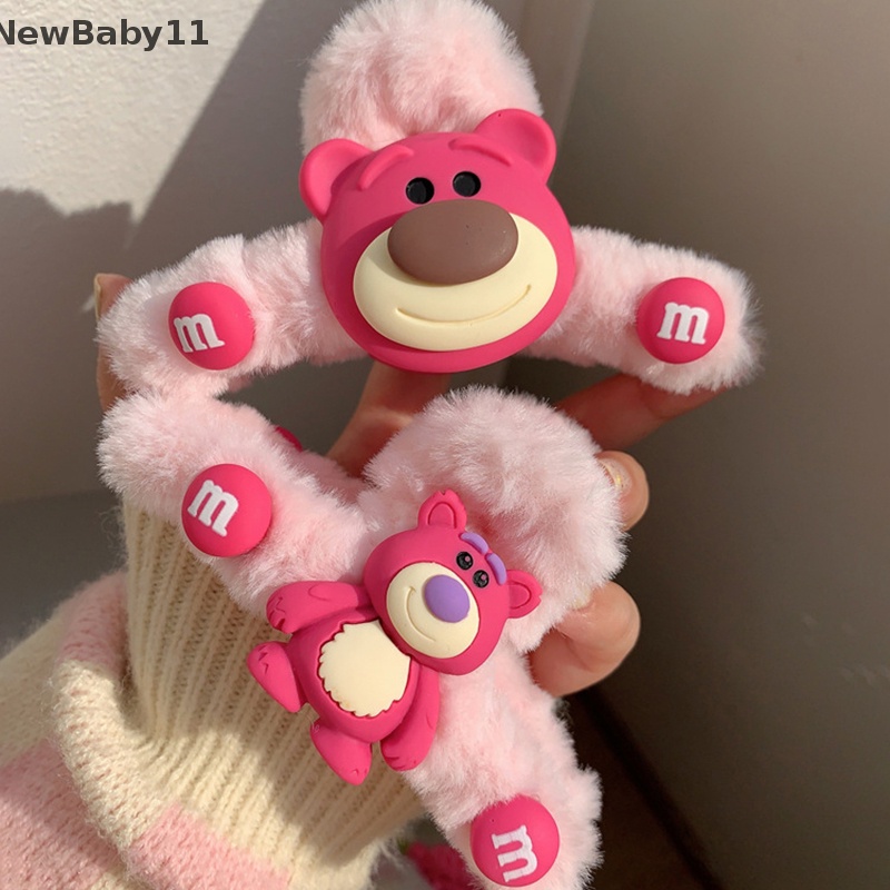 Băng Đô Cài Tóc Ba Chiều Hình Gấu Dâu Tây Hoạt Hình Dễ Thương