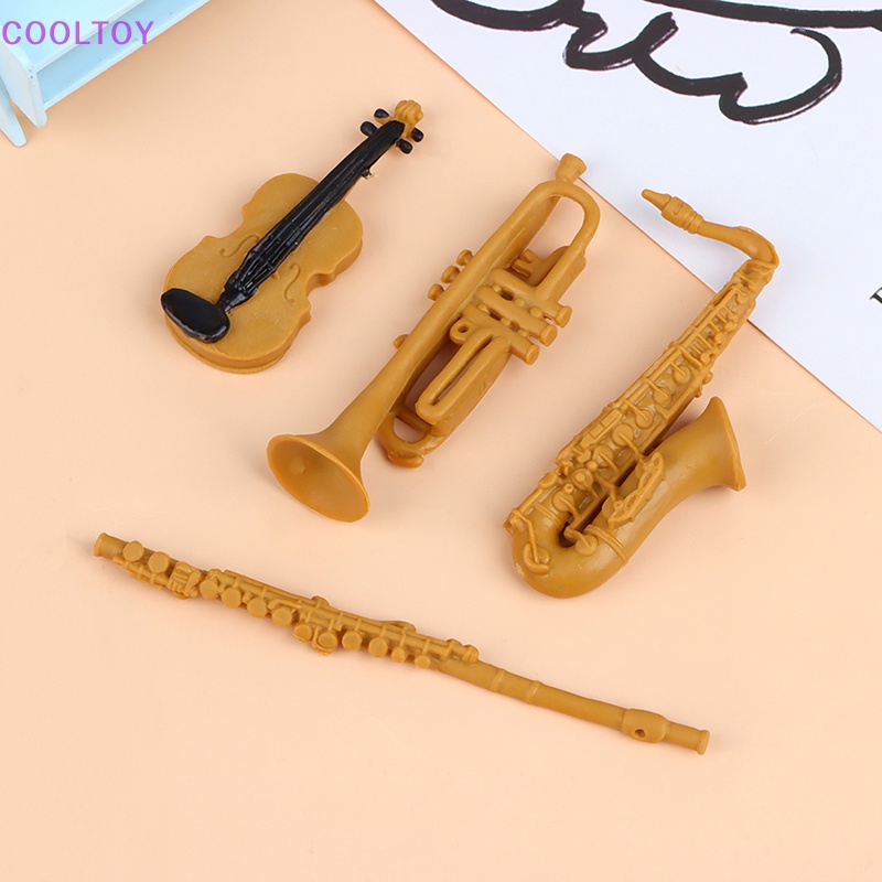 Set 8 Mô Hình Đồ Chơi Đàn Ghita / Violin Mini Bằng PVC Cho Bé