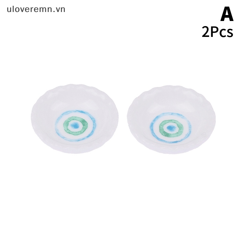 Set 2 Dĩa Thức Ăn Tỉ Lệ 1: 12 Dùng Để Trang Trí Nhà Búp Bê