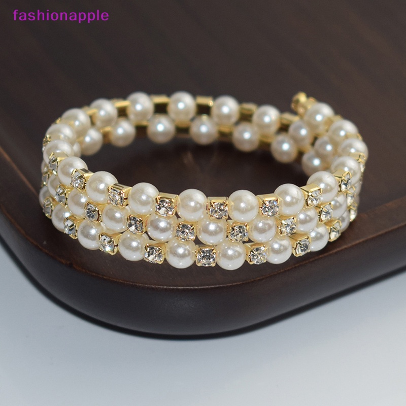 Vòng Tay Ngọc Trai Nhiều Lớp Co Giãn Thanh Lịch Cho Nữ