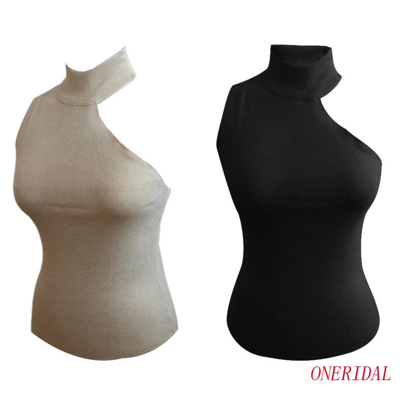 Áo Croptop Dệt Kim Không Tay Thời Trang Dành Cho Nữ