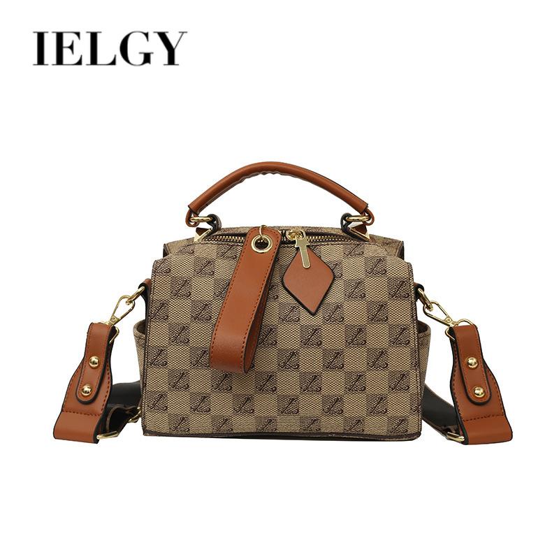 Ielgy Túi Đeo Chéo Hình Vuông Nhỏ Kẻ Sọc Caro Cao Cấp Đa Năng Thời Trang Thường Ngày Cho Nữ