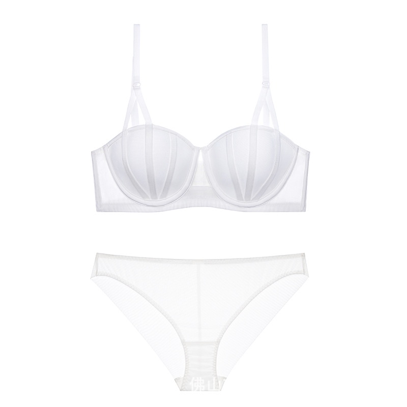 Set Áo Lót Nâng Ngực + Quần Lót Thiết Kế Mỏng Quyến Rũ Thời Trang Theo Phong Cách Pháp Cho Nữ