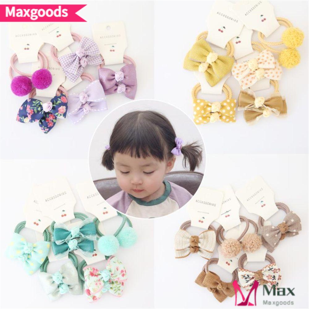 Bộ 10 Dây Cột Tóc Cao Su Co Giãn Gắn Hoa Sang Trọng Cho Bé Gái