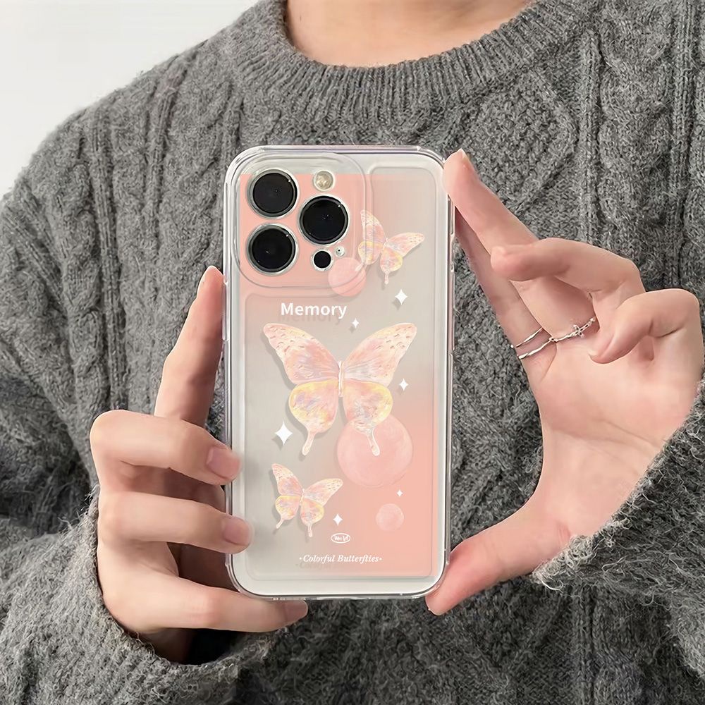 ✅Ốp Điện Thoại Mềm Chống Sốc Họa Tiết Bướm Màu Gradient Cho Iphone 13Max6In Apple 78iPhone12plus14pro11 13Max
