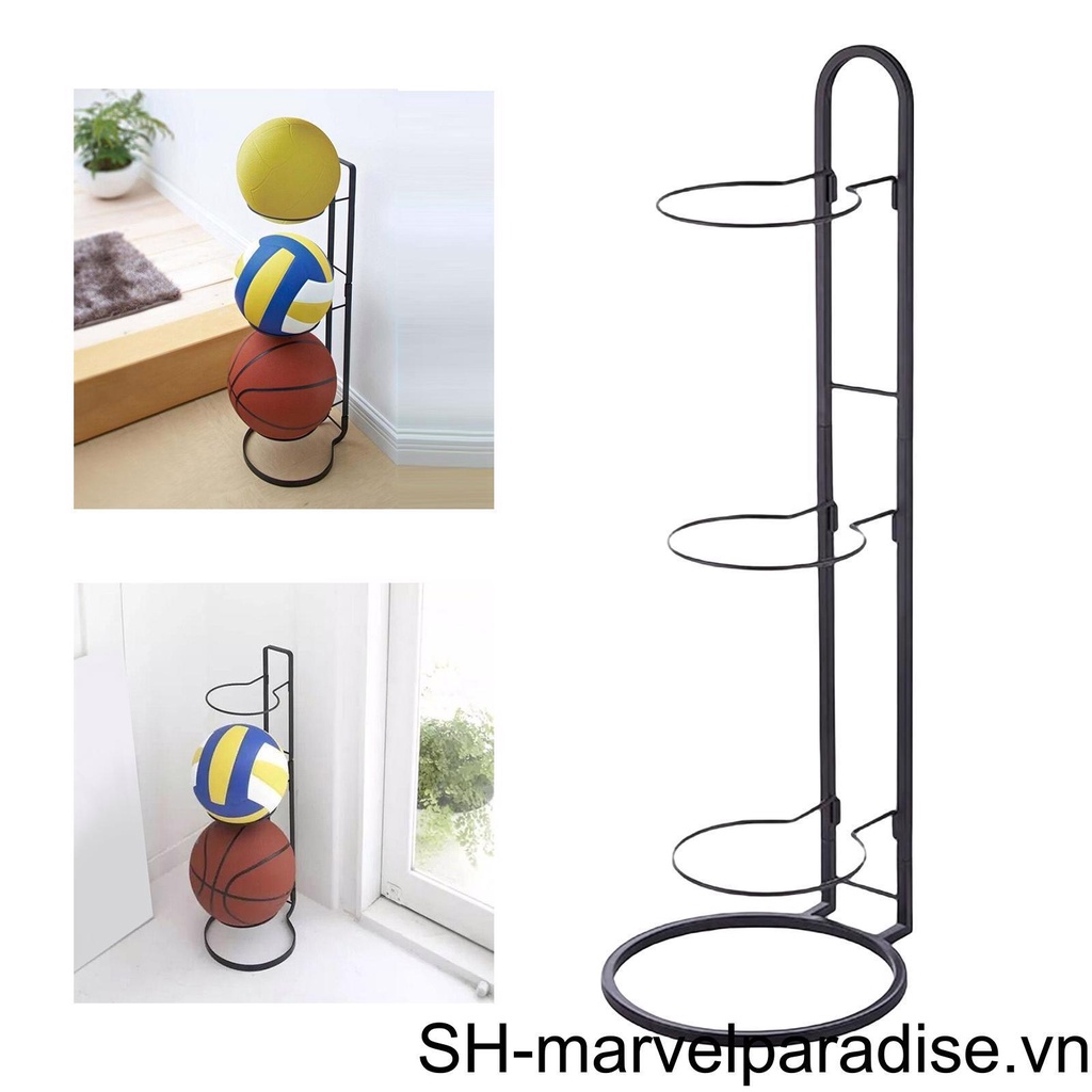 Giá Đỡ Trưng Bày Bóng Rổ Bằng Kim Loại Màu Đen Tiết Kiệm Không Gian