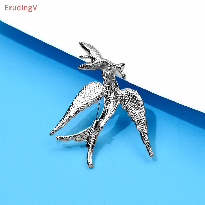 Ghim Cài Áo Hình Chim Én Bay Đính Đá Pha Lê Tráng Men Thời Trang Cho Nữ