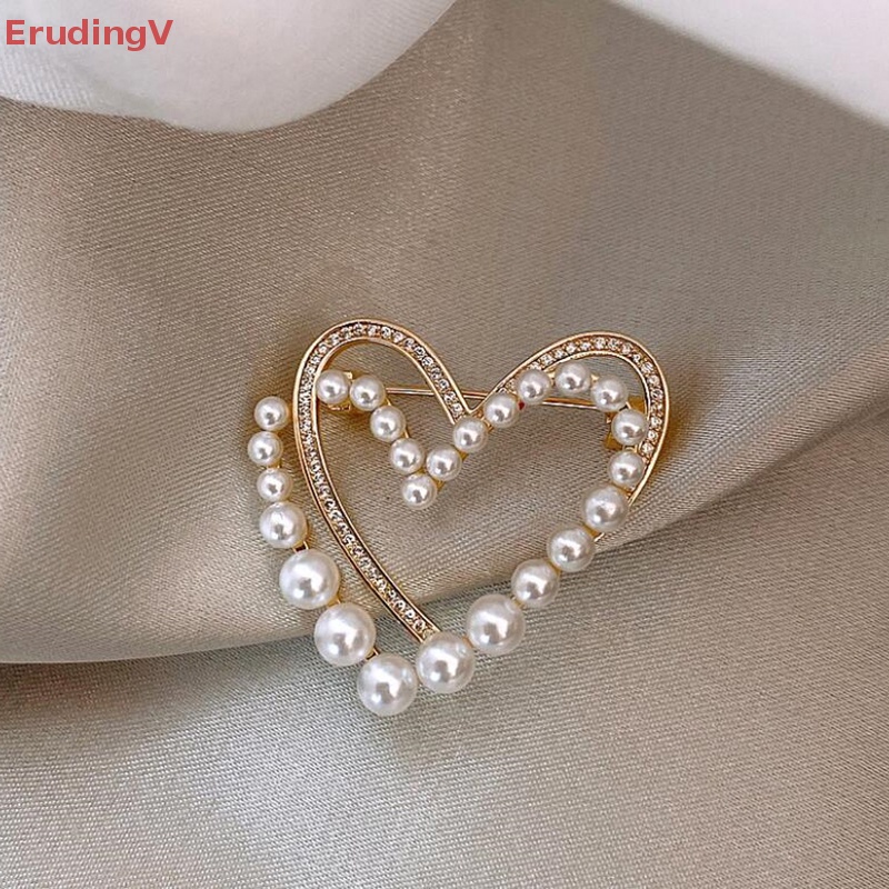 [ErudingV] Ghim Cài Áo Thun / Khăn Choàng Lụa Đính Đá Hình Trái Tim Hợp Thời Trang [Mới]