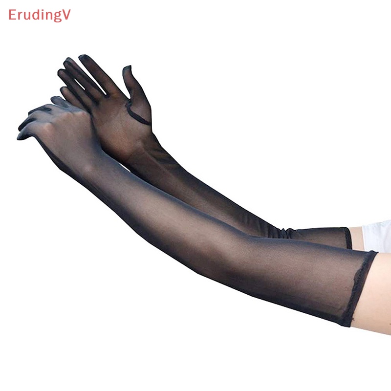 [ErudingV] Găng Tay Đen Dài Qua Ngón Trình Diễn Opera Cổ Điển Phụ Kiện Đi Đám Cưới [Mới]