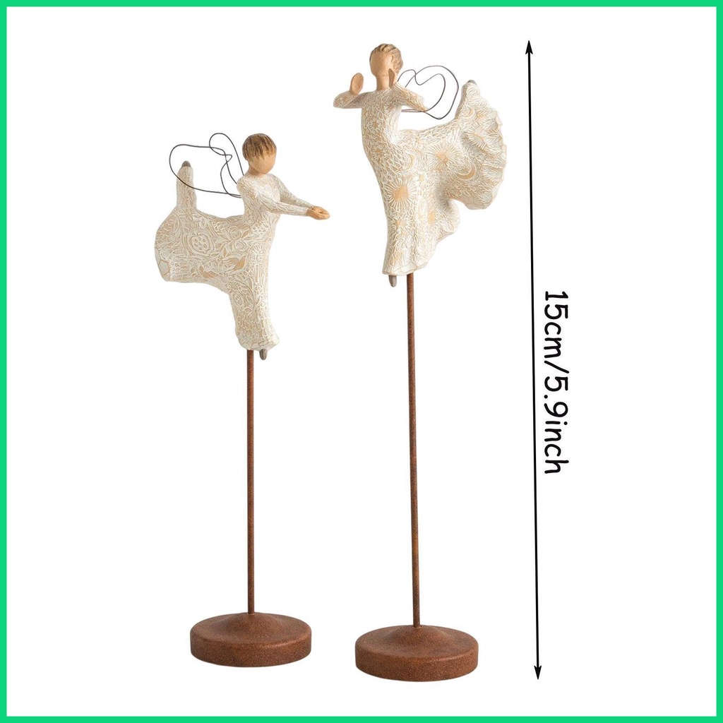 Set 2 Tượng Thiên Thần Manger Bằng Nhựa Resin Để Bàn Trang Trí Giáng Sinh