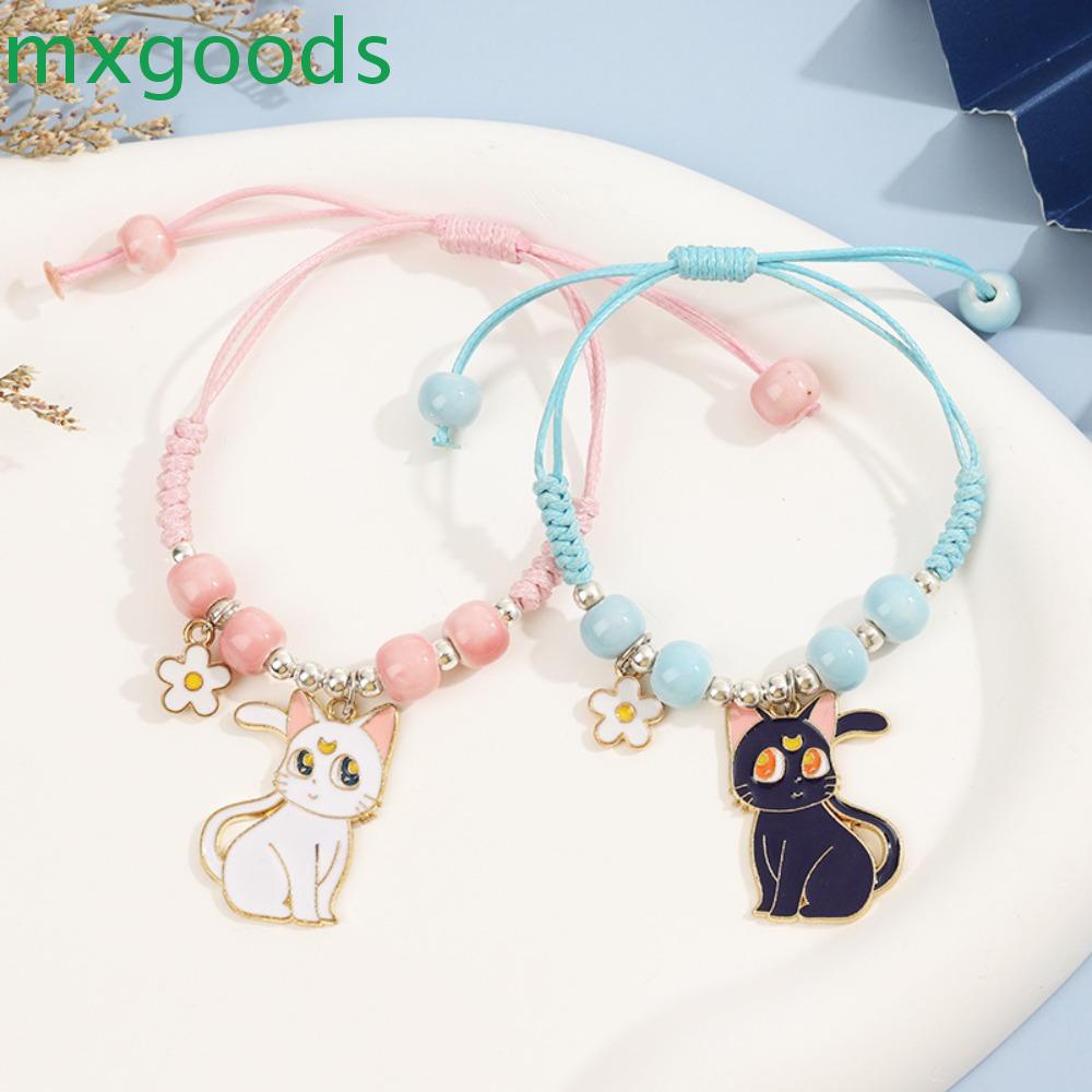 Vòng Tay Mặt Hình Mèo Tráng Men Thanh Lịch Cho Nữ