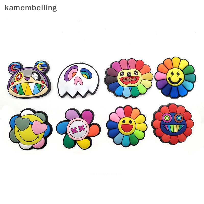 Set 3 Khóa Xăng đan Hình Hoa Hướng Dương Hoạt Hình DIY Có Thể Tháo Rời Trang Trí Sân Vườn