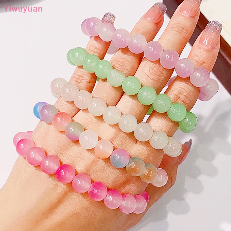 < Yiwuyuan > Vòng Đeo Tay Pha Lê Thủy Tinh Màu Gradient Có Thể Phân Hủy Cho Nữ Mới