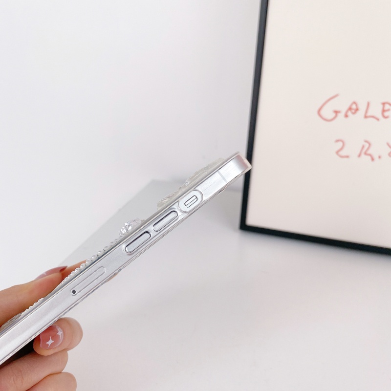 Ốp Điện Thoại Mềm Trong Suốt Chống Sốc Gắn Kèm Gương Hình Bướm / Hoa Hồng 3D Dành Cho iPhone 14 13 12 11 Pro Max 14 Plus