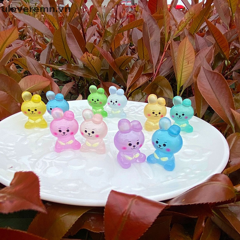 Set 2 Kẹp Tóc Hình Thỏ Dạ Quang Bằng Nhựa Resin Dành Cho Trang Trí Điện Thoại