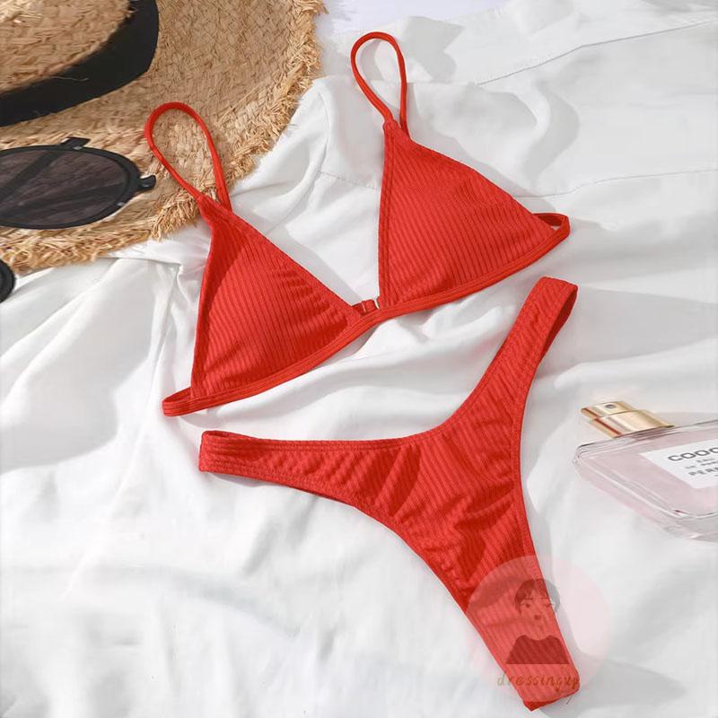 Bộ Đồ Bơi 2 Mảnh Không Tay Màu Sắc Thời Trang Mùa Hè Cho Nữ