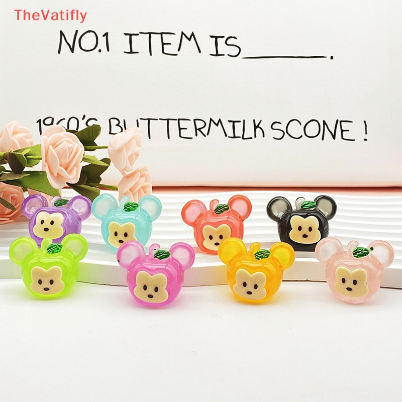 [Thevalifly] Set 2 Mặt Dây Chuyền Nhỏ Bằng Resin Phát Quang Hình Động Vật Hoạt Hình Dễ Thương Ch