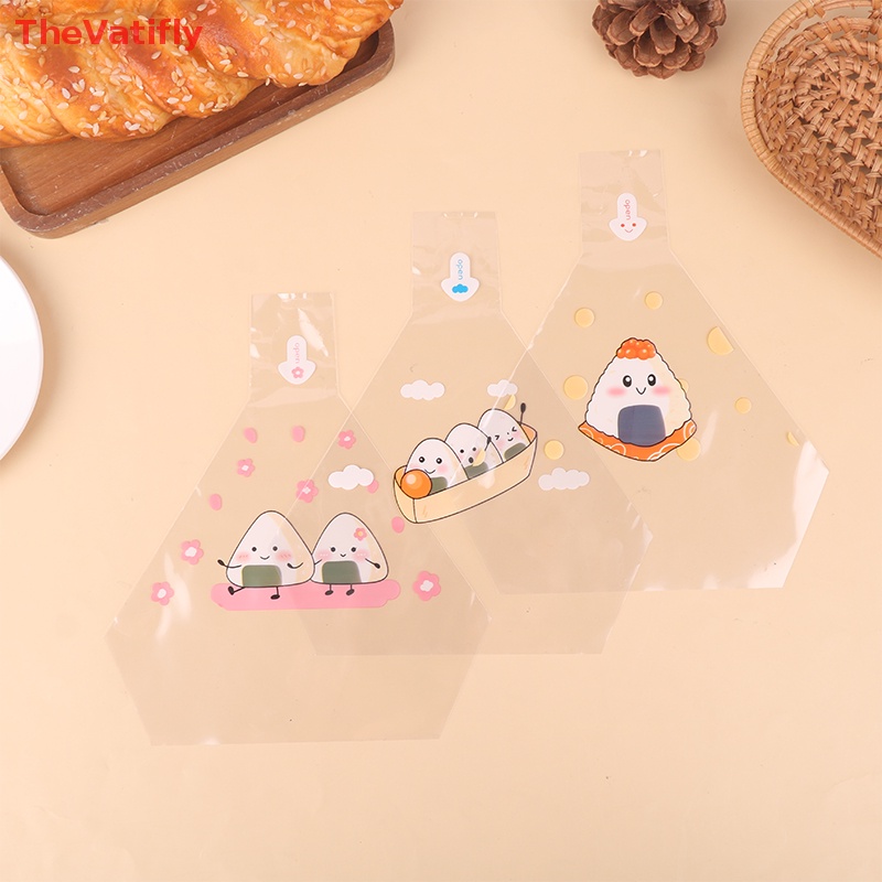 Set 50 Túi Đựng Cơm Nắm Hình Tam Giác Họa Tiết Hoạt Hình Dễ Thương