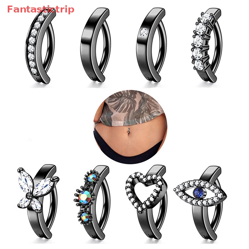 Khuyên Rốn Dạng Thanh Tạ Cong Bằng Thép Không Gỉ Đính Đá Zircon Thông Dụng Cho Nữ