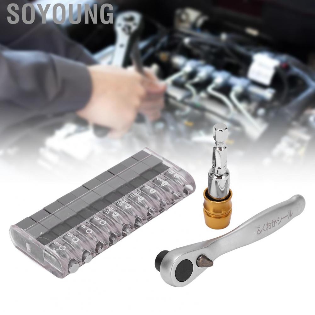 Soyoung 12pcs Ratchet Wrench Bits Set Mini Ratchet Screwdriver Bits Kit for Car  Tool Ratchet Wrench Screwdriver Set New